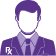 Purple icon of man in shirt and tie with pen and white “Rx” text in lab coat represent the Clinical Pharmacist