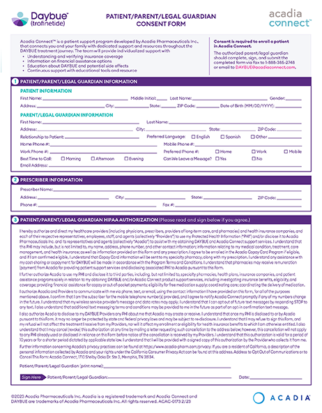 Daybue Patient Consent Form