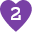 Small purple heart with white “2” inside represents “Option 2” or “Step 2”