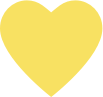 Yellow heart reflects Acadia Connect®  Access Support Program for patients, caregivers, and healthcare providers
