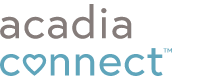 Acadia Connect™ logo links to patient and caregivers' homepage