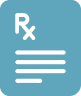 Blue icon with white 'Rx' text & lines reflect Acadia Connect™ coordination with pharmacies for prescriptions
