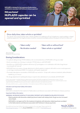 NUPLAZID dosing card